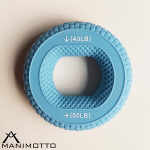 حلقه تقویت مچ و انگشت دست سطح 3 دارای دو مقاومت 18 کیلوگرمی (40lb) و 23 کیلوگرمی (50lb)- رنگ آبی - قطر 7.5 سانتیمتر