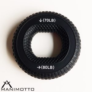 حلقه تقویت مچ و انگشت دست سطح 5 دارای دو مقاومت 32 کیلوگرمی (70lb) و 36 کیلوگرمی (80lb)- رنگ مشکی- قطر 7.5 سانتیمتر
