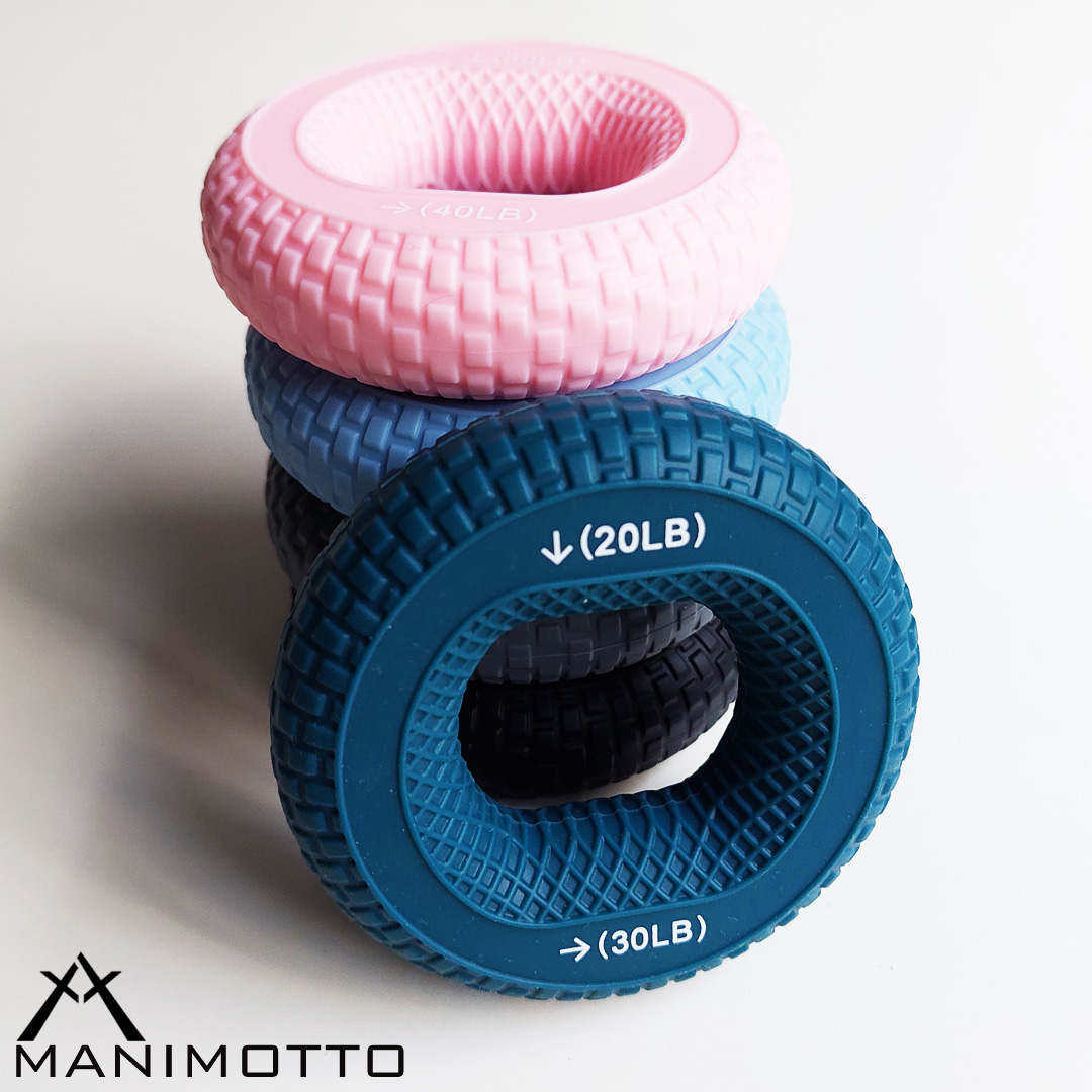 حلقه تقویت مچ و انگشت دست سطح 1 9 حلقه تقویت مچ و انگشتان- دارای دو مقاومت 20 و 30 پوندی - رنگ کله غازی- قطر 7.5 سانتیمتر