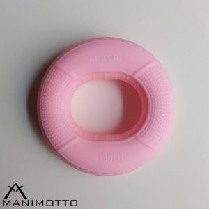 حلقه تقویت مچ و ساعد سطح 2- رنگ صورتی روشن- سیلیکونی- دارای دو مقاومت 13 کیلوگرمی (30lb) و 18 کیلوگرمی (40lb)
