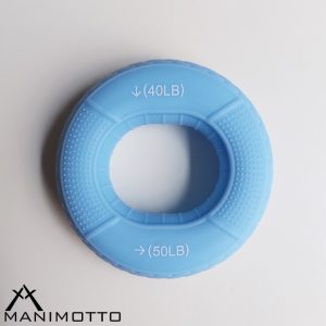 حلقه تقویت مچ و ساعد سطح 3- رنگ آبی- سیلیکونی- دارای دو مقاومت 18 کیلوگرمی (40lb) و 23 کیلوگرمی (50lb)